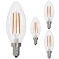 thumbnail image 1 of Diodesy- Pack of 4 LED6B11/27K/FIL/3 LED Chandelier Filament Light Bulb, Fully Compatible Dimming, 6.5W (75 Watts Equiv), 2700K Warm White, Dimmable, 750 Lumens, B11 for Ceiling Fan Lights/Pendant, 1 of 7