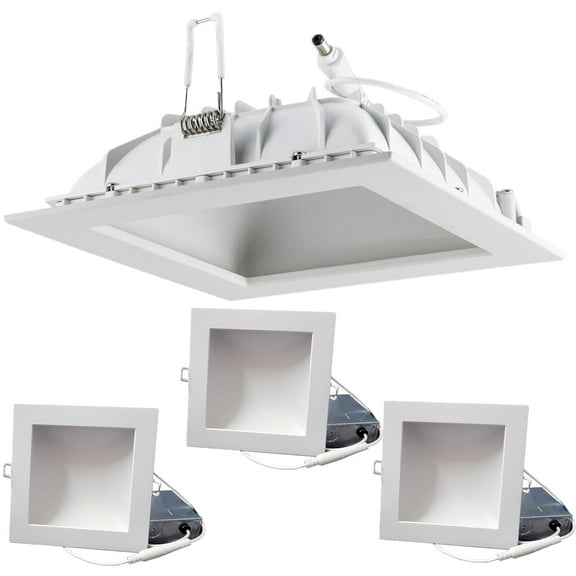 Diodesy- Pack of 4 LFX/IDL/6S/12W/D/30K 6 Inch Square Recessed Downlight, Dimmable Indirect Slim LED Panel with Junction Box, 12W (65 Watts Equivalent), 650 Lumens120V, 3000K Soft White, ETL Listed