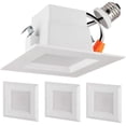 thumbnail image 1 of Diodesy- Pack of 4 LFX/RDL/4S/10W/D/E/40K 4? Retrofit LED Square Recessed Downlight, 4000K Cool White, 10W (65 Watts Equivalent), 700LM, Dimmable Square Ceiling Panel Light, E26 Medium Base, UL Listed, 1 of 2