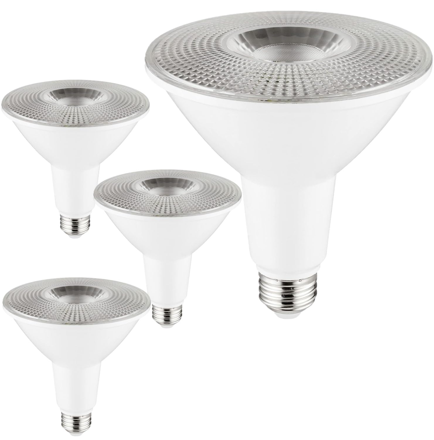 Diodesy- Pack of 4 PAR38/LED/15W/CRI90/27K PAR38 LED Flood Light Bulb, Long Neck Spotlight Bulb, 2700K Warm White, Dimmable, 15 Watt (100W Halogen EQ), 1200LM, E26 Base Indoor and Outdoor Use, UL