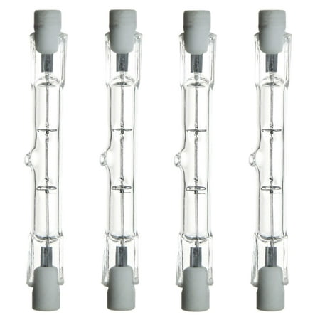 Diodesy- Pack of 4 Q150T3/CL/S/CD2 Halogen Light Bulb for Lamps/Security/Work Light, Mini Tube 78MM Double-Ended T3 Bulb, Recessed Single Contact R7s Base, 3200K Soft White, 150 Watt, 1950 Lumen, 120V