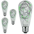 thumbnail image 1 of Diodesy- Pack of 4 ST64/LED/DX/1.5W/G ST64 Green Light Bulbs, Edison Style Decorative String Light Bulb for Porch, Christmas Light, 1.5 Watts, E26 Non-Dimmable, Lasts for 20000 Hours, Clear Glass, 1 of 2