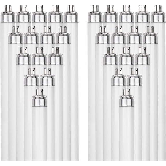Diodesy- Pack of 40 F21T5/841 Straight T5 Fluorescent Tube Light Bulb, ROHS Compliant, 21 Watts, 4100K Cool White, Mini Bi-Pin Base, High Performance Straight Tube Lamp
