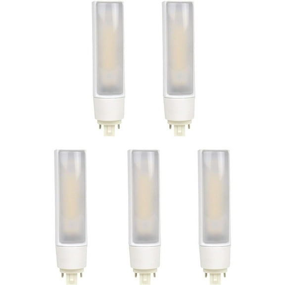Diodesy- Pack of 5 PLT/G24q/LED/IS/16W/35K LED PL Horizontal CFL Light Bulb, Plug & Play Bulb, 3500K Neutral White, 16 Watts (26W Equivalent), G24q Base, High Output 1750 Lumens, Ballast Dependent