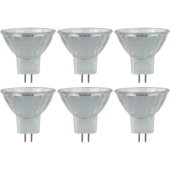 Diodesy- Pack of 6 10MR11/CG/6V MR11 Halogen Light Bulb, JCR Mini Reflector with Cover Guard, 10W, 3200K Soft White, GU4 30? Narrow Spot for Lamp/Christmas/PartyDecoration/Branding, 6V, CRI100