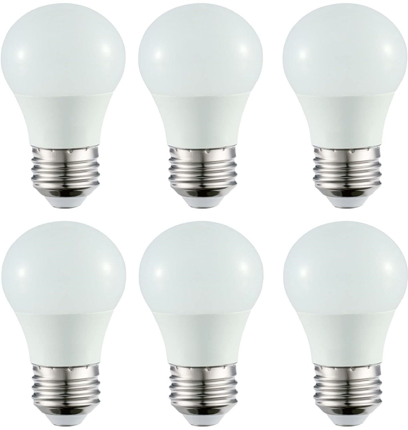 Diodesy- Pack of 6 A15/LED/6W/FR/50K LED Dimmable Bulb for Ceiling Fan, Refrigerator, Fixture and Desk Lamp, 5000K Bright White, 5.5W (40 Watts Equivalent), 450LM, Medium Base E26, Frosted Finish, UL