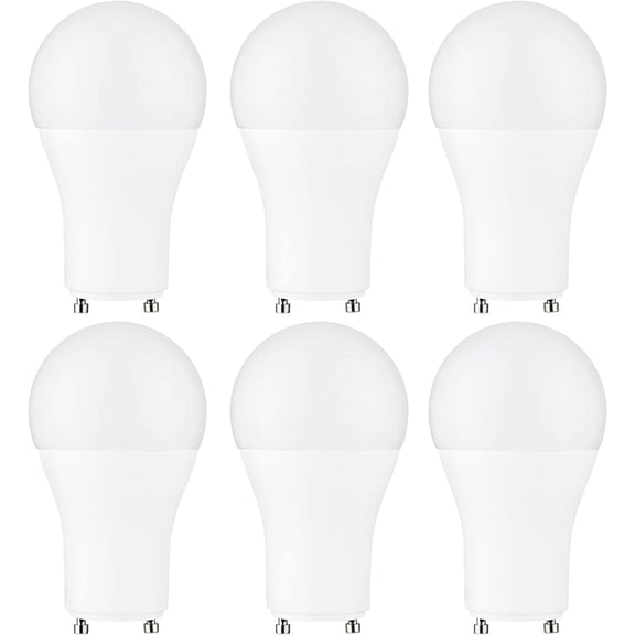 Diodesy- Pack of 6 A19/GU24/LED/10W/CRI90/27K GU24 LED Light Bulb, 2700K Warm White, 10 Watts (60W Equivalent), A19 Shape, GU24 Twist and Lock Base, Dimmable, 800 Lumens, Energy Star, UL Listed