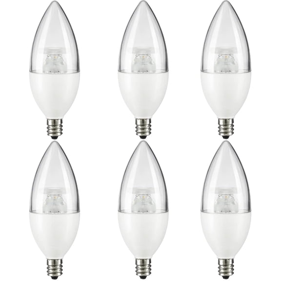 Diodesy- Pack of 6 CTC/LED/7W/30K E12 Candelabra LED Light Bulbs, Dimmable, 7W (60 Watt Equivalent), 3000K Soft White, Decorative Chandelier Candle Bulb, Ceiling Fan Bulbs, Energy Star, ETL Listed