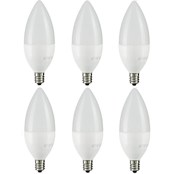 Diodesy- Pack of 6 CTF/LED/7W/30K E12 LED Candelabra Chandelier Light Bulb, Dimmable Frosted Torpedo Tip, 3000K Soft White, 7W (60 Watt EQ), CRI83, B12 Filament Candle Bulb, 500LM, 270? Beam, ETL