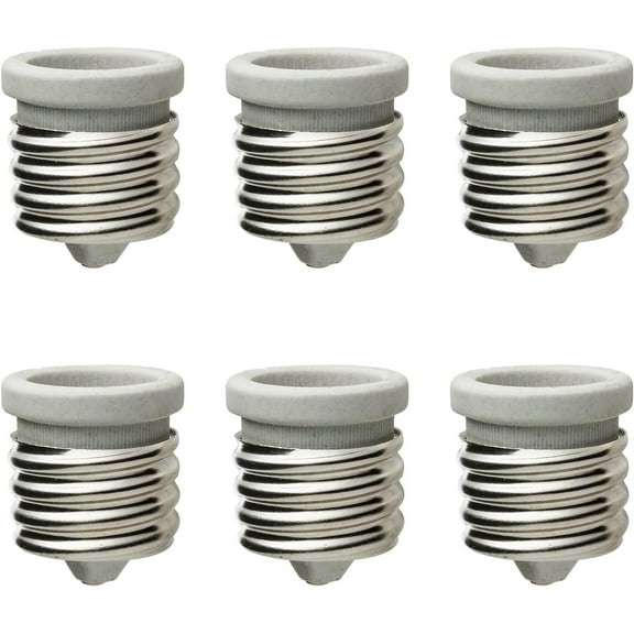 Diodesy- Pack of 6 E129 E39 to E26 Socket Converter Adapter, Ceramic Mogul to Medium Base Bulb Adapter, Socket Converter Porcelain for Antique Floor Lamp, Use with Incandescent/Fluorescent Bulbs, UL