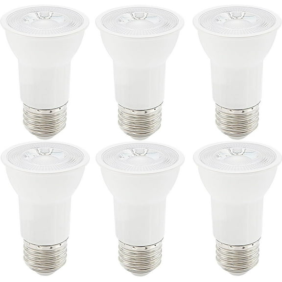 Diodesy- Pack of 6 PAR16/LED/7W/50K/6PK LED PAR16 Dimmable Flood Light Bulb, 7 Watt (75W Halogen Replacement), 5000K Bright White, 500 Lumen, E26 Base Long Neck Recessed Spotlight, 40? Beam Angle,ETL