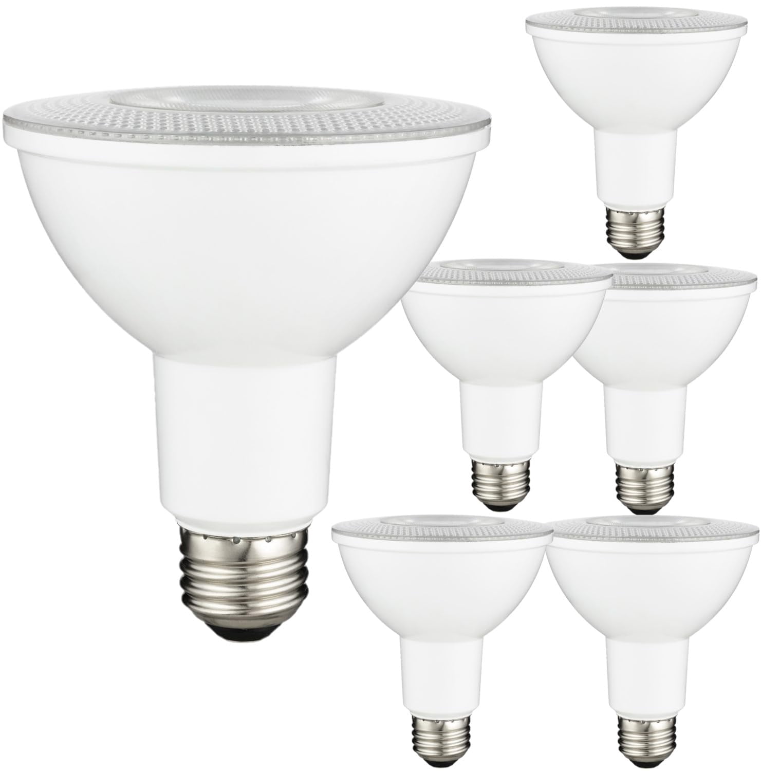 Diodesy- Pack of 6 PAR30LN/LED/9W/FL35/D/E/27K PAR30 Long Neck LED Flood Light Bulb, 9W (75-Watts EQ), Dimmable, 2700K Warm White, 850LM, Long Lasting E26 Light for Recessed Trim, Track, Accent, ETL