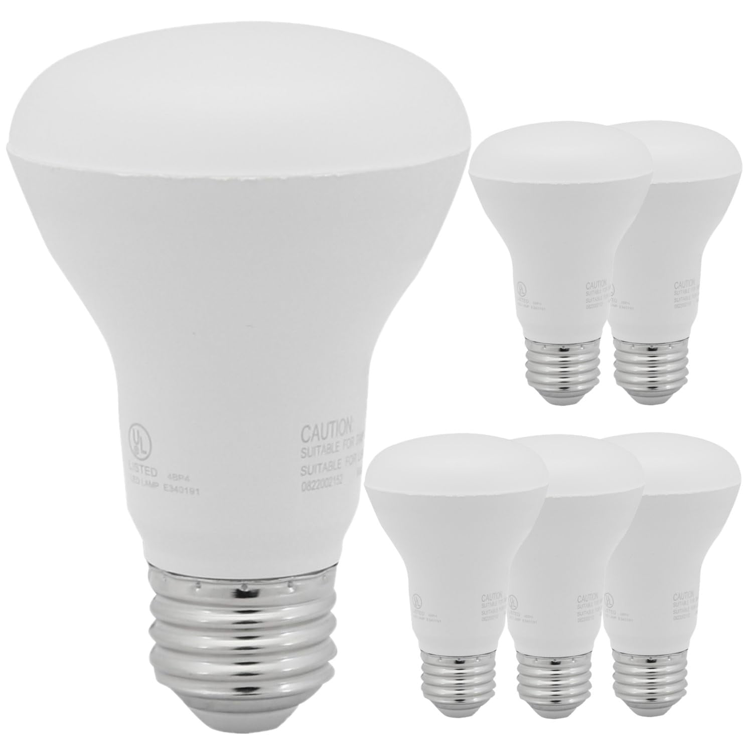 Diodesy- Pack of 6 R20/LED/8W/CRI90/40K LED R20 Reflector Light Bulb, 8 Watts (50W Equivalent), Dimmable, 4000K Cool White, Medium E26 Base, 525 Lumens, Flood Light for Recessed Can Use, UL Listed