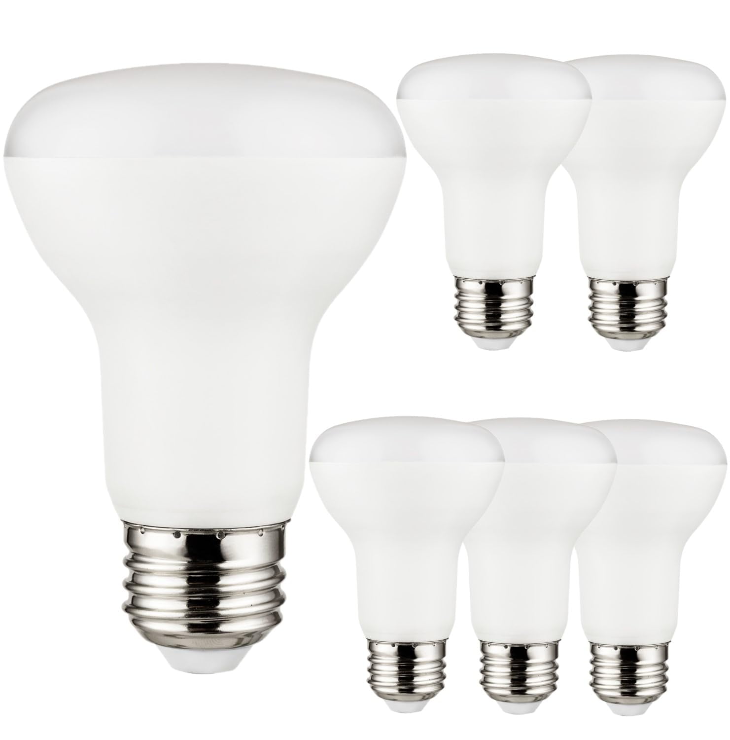 Diodesy- Pack of 6 R20/LED/8W/CRI90/50K LED R20 Reflector Light Bulb, 8 Watts (50W Equivalent), Dimmable, 5000K Bright White, Medium E26 Base, 525 Lumens, Flood Light for Recessed Can Use, UL Listed