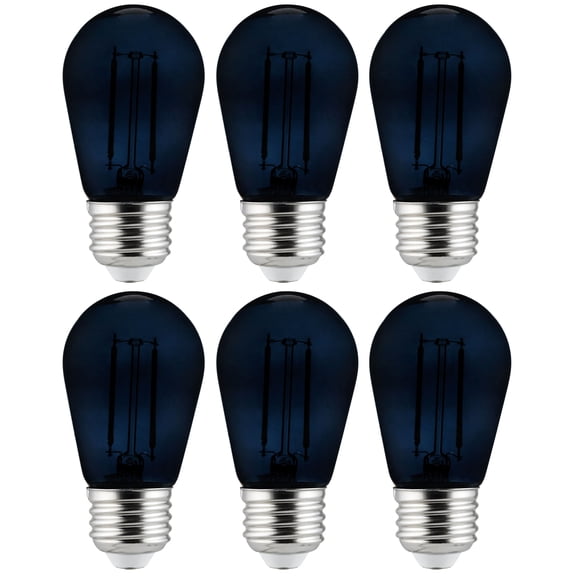 Diodesy S14 Dark Blue LED Sign Bulb - Dimmable Transparent String Light, 2 Watts, with Medium E26 Base for Indoor and Outdoor Use, Parties, Holidays and Themed Events