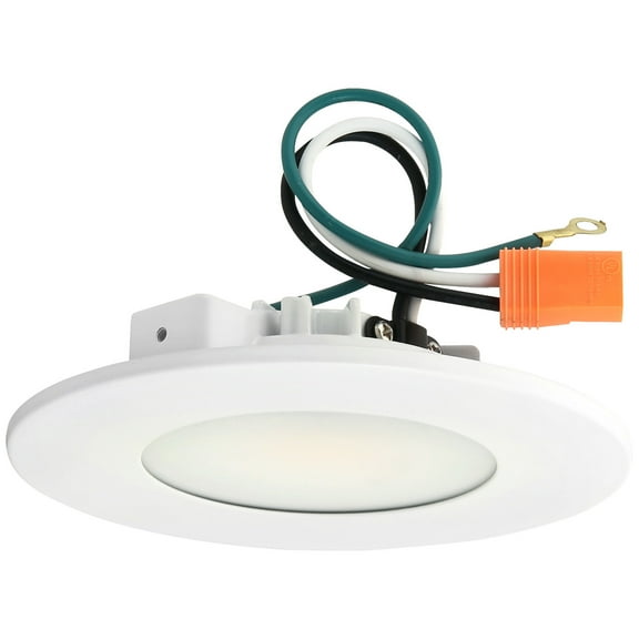 Diodesy- SF/DFL/RD/4/10/930/120/WH 4 Inch LED Recessed Lighting Retrofit Downlight with Junction Box, 3000K Soft White, Dimmable Flush Mount Ceiling Light with Magnetic Changeable Trims, 10W, 900LM