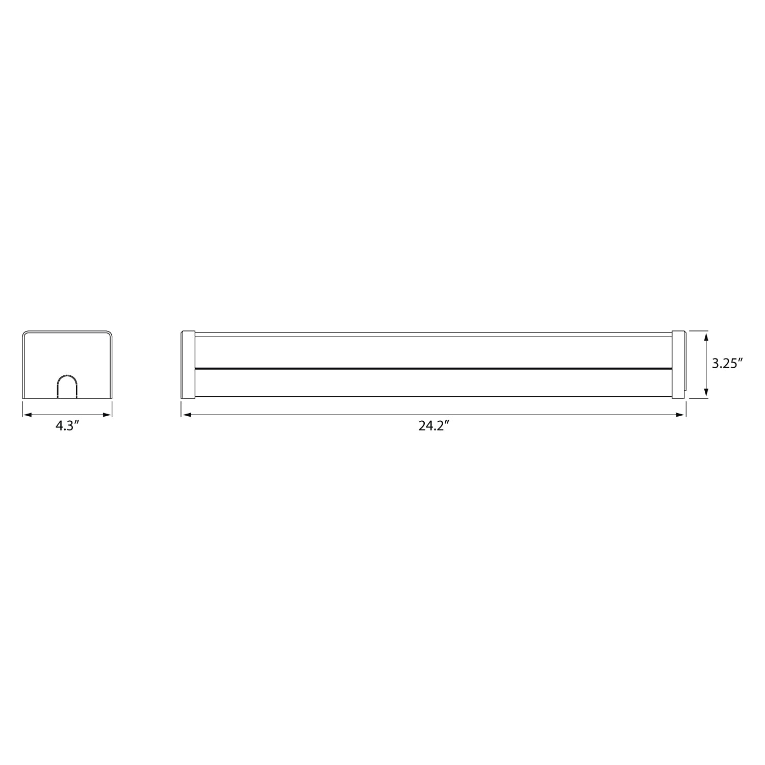 Diodesy- SF/WR4/LN/24/MW/93S/MV/WH 2FT LED Shop Light, LED Suspended Office Linear Strip Lights, 3CCT Selectable 3000K/4000K/5000K, 10W/15W/18W Wattage Selectable, Dimmable, White Finish, ETL Listed