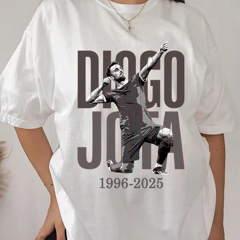 T-shirt blanc coton épais memory of Diogo Jota 1996-2025 PP243