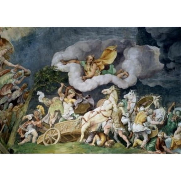 Diomede Uccide Tideo Giulio Romano 1492-1546 Italian Palazzo Ducale Mantua Poster Print - 18 x 24 in.