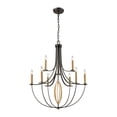 thumbnail image 1 of Dione 9 Light Chandelier In Oil Rubbed Bronze With Brushed Antique Brass Accents, 1 of 2