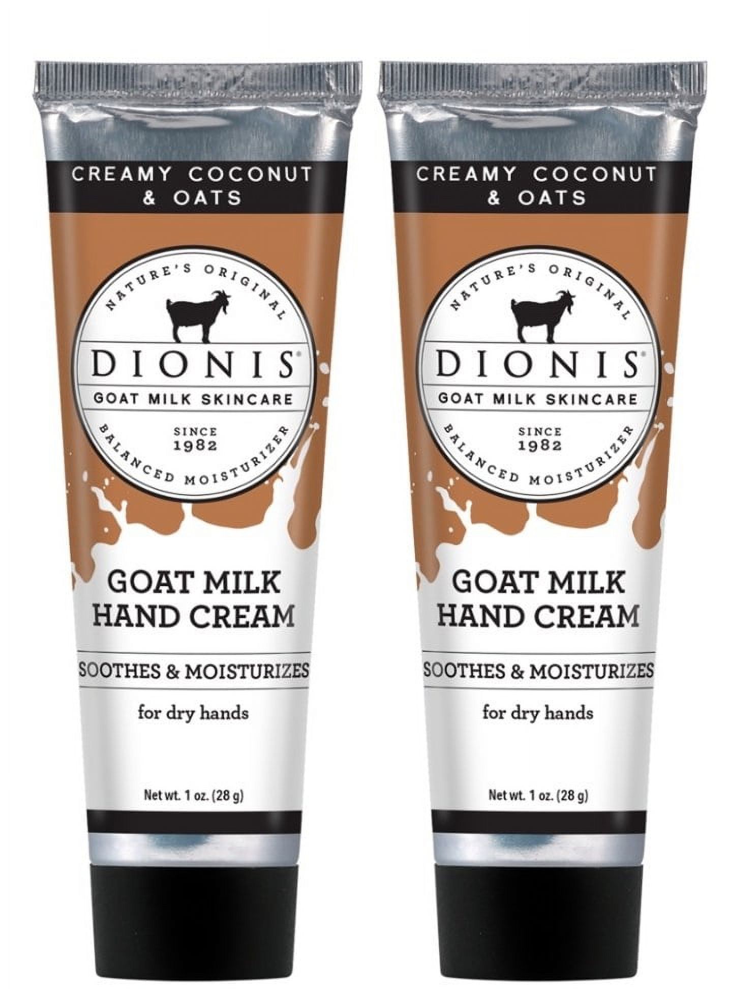 Dionis Goat Milk Hand Cream Creamy Coconut & Oats 1 oz. each. Pack of