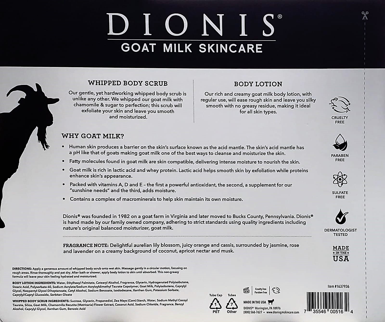 Dionis Goat Milk Hand Cream Gift Set Including 5 - 1oz Hand Creams