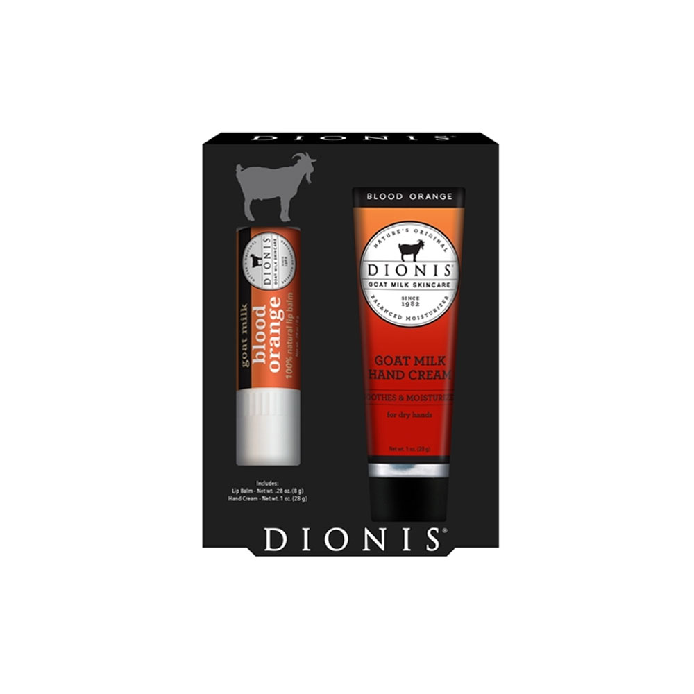 Dionis Goat Milk Scented Lip Balm & Hand Creme Blood Orange Gift Set