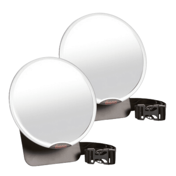 Diono Easy View 2 Pack 360° Baby Car Safety Mirrors for Rear Facing, Silver