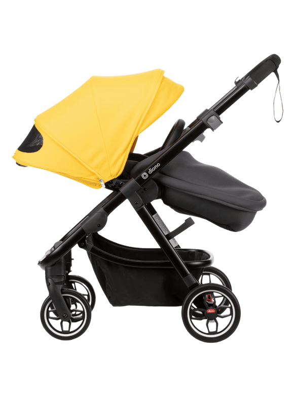 Diono Excurze Stroller with Narrow Fit and Compact Fold, Yellow Sulphur