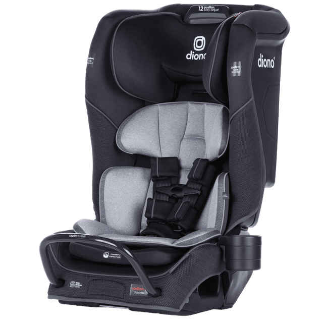 Diono Radian 3QX SafePlus All-in-One Convertible Car Seat, Slim Fit 3 Across, Black