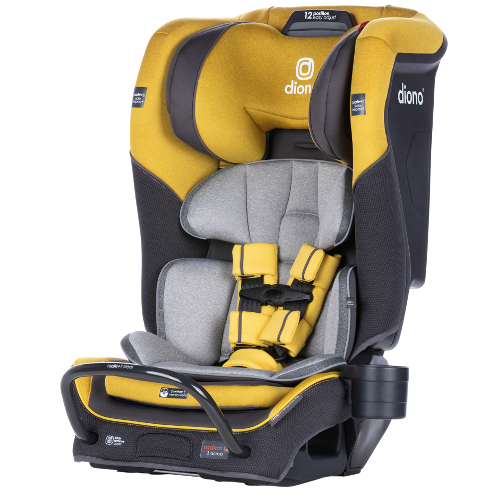 Diono Radian 3QX SafePlus All-in-One Convertible Car Seat, Slim Fit 3 Across, Yellow - image 1 of 10