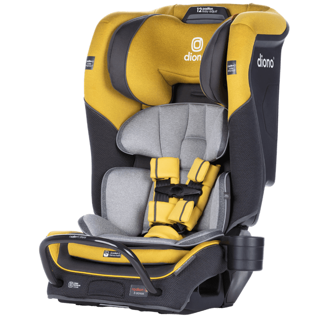 Diono Radian 3QX SafePlus All-in-One Convertible Car Seat, Slim Fit 3 Across, Yellow