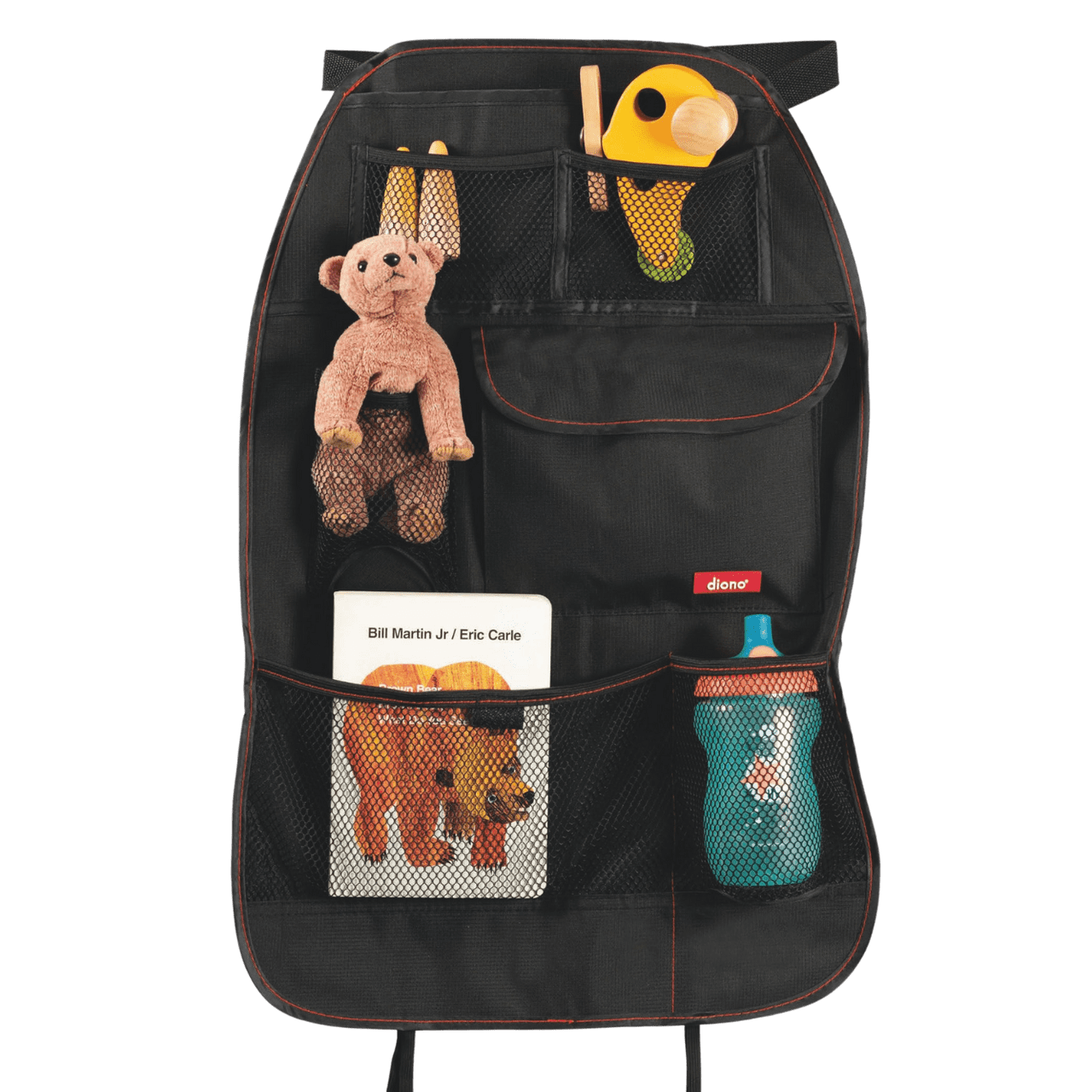 Diono Stow 'N Go 2-in-1 Back Seat Protector and Organizer, 7 Pockets, Black