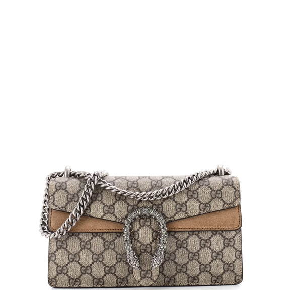 Dionysus Bag GG Coated Canvas with Crystal Embellished Metal Small By Rebag