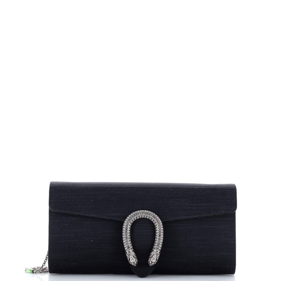 Dionysus Chain Clutch Ribbed Satin with Crystals Long By Rebag