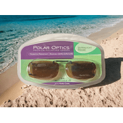 New Polar Optics Clip On Sunglasses Rectangle 56 Rec 15 W/ Hard Case