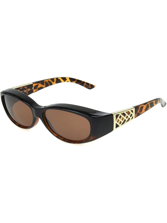 Unisex-Adult Solar Shield Andrea Fit-Over Sunglasses - Polarized Brown - 57mm Lens Width