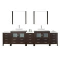 thumbnail image 1 of Dior 118" Double Bath Vanity in Espresso with White Engineered Stone Top and Square Sinks with Brushed Nickel Faucets with Matching Mirror, 1 of 2