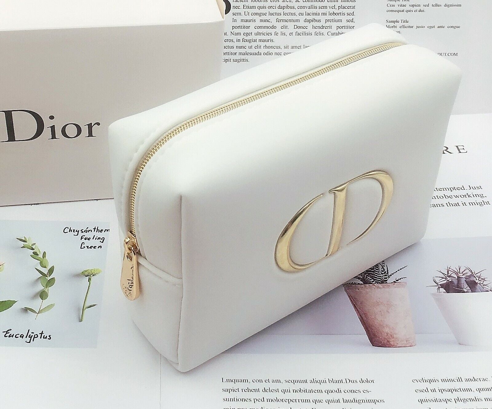 Christian Dior Designer Beauty White Makeup Cosmetics Bag Brand NEW Walmart