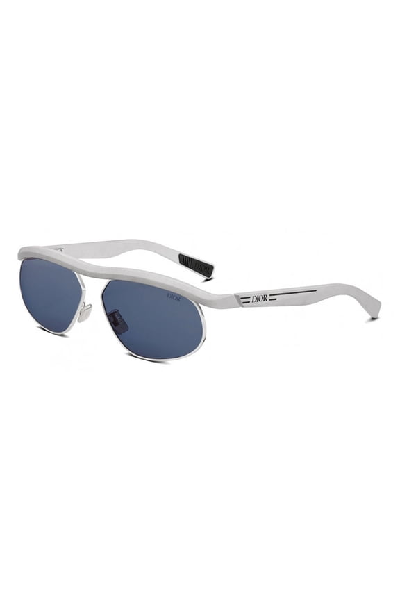 IDER S1U F1B0 60mm Oval Sunglasses Men's Matte Silver