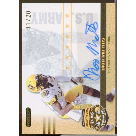 Dior Mathis Rookie Card 2010 Razor Army All-American Bowl Autographs Gold #DM1