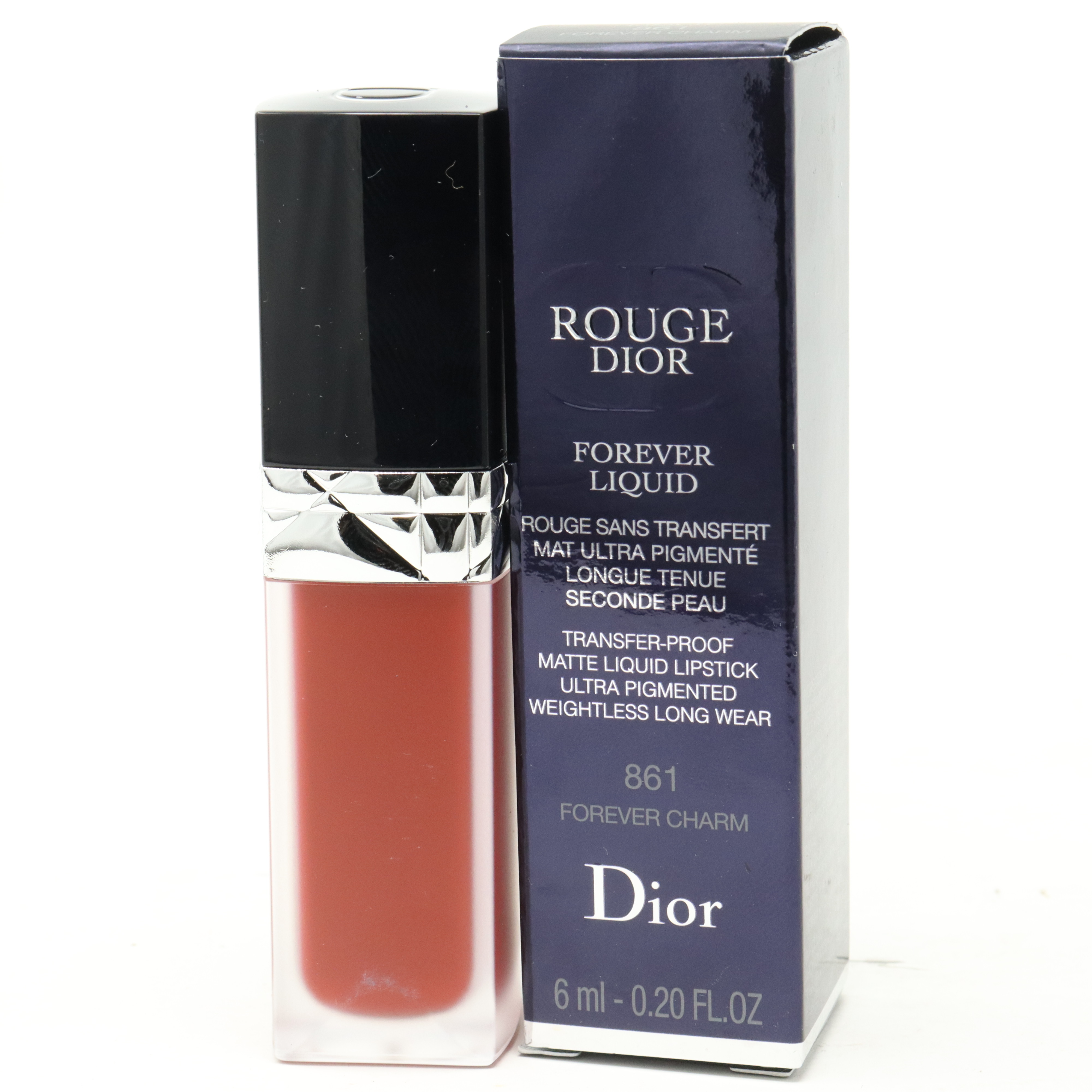 Dior Rouge Dior Forever Liquid Transfer-Lipstick 0.20oz 861 Forever Charm  New