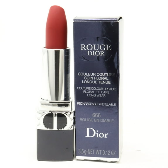 Dior Rouge Dior Lipstick 666 Rouge En Diable (Matte) 0.12oz/3.5g New With Box