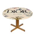 Dior's Floral in Soft Pastels Round Tablecloth Fitted Elastic Table
