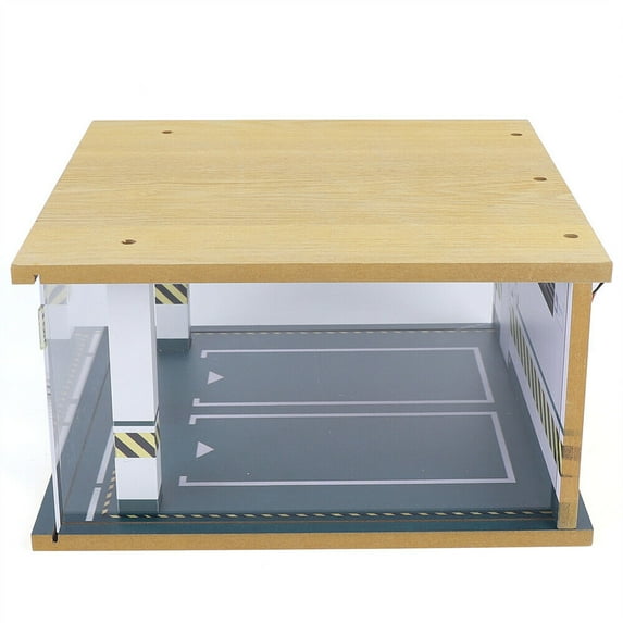 Diorama 1/24 Model Car Garage Parking Lot Scenery LED Lighting Display Box Gift Car Garage Display Case with Clear Acrylic Cover and LED Lighting for 2 Parking Space, Case, Simulation Model
