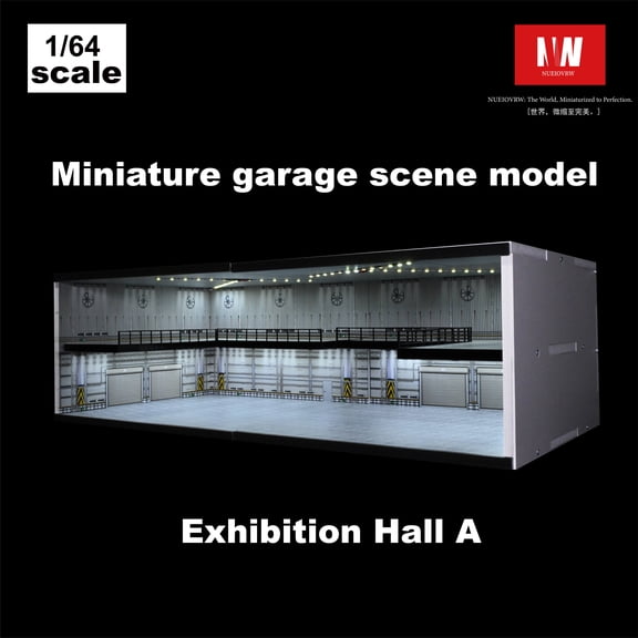Diorama 1:64 Big Diecast Garage Model, LED Lighting Mluti-Story Parking Lot Scene Display Model, Car Model Storage, Display Case Gift Model, Building Model