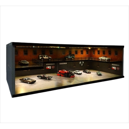 Diorama 1:64 Big Diecast Garage Model, LED Lighting Mluti-Story Parking Lot Scene Display Model, Car Model Storage, Display Case Gift Model, Building Model