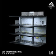 Diorama 164 Car Garage Model, LED Lighting Multi-Story Parking Lot Scene Display Model, Diecast Car Model Display Case Gift Model