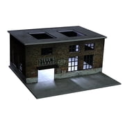 Diorama 1/64 Repair Garage, LED Lighting Parking Lot Scene Display Case, Workshop Building Model Garage for Diecast Cars Display