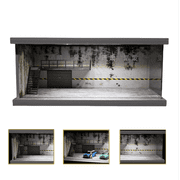 Diorama 164 Garage Model with LED Lighting ,Parking Lot Showroom Scene Display Case,Die-Cast Car Garage Scene Display Model